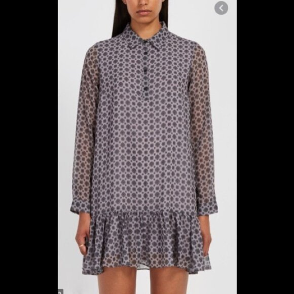 FRANK & OAK Printed Polo Long Sleeve Printed Dress - Picture 2 of 11